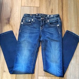 Miss me jeans . Size 16 in girls,compared to 1 in womens.